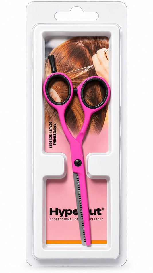 TIJERA ESCULPIDORA HYPECUT 6” ROSA / PROFESIONAL ACERO PAKISTANÍ