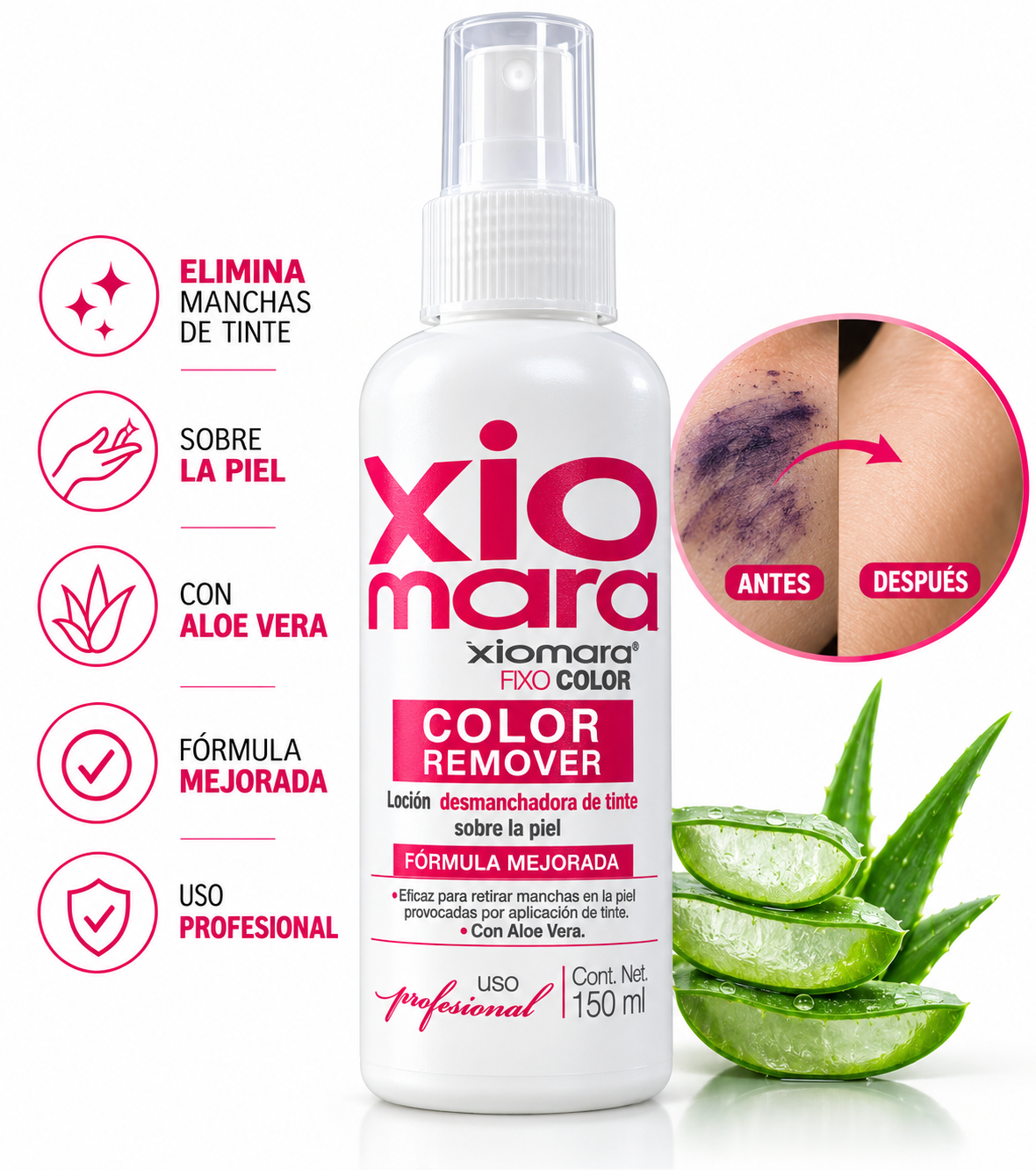 COLOR REMOVER XIOMARA (QUITA MANCHAS DE TINTE ) 150ml