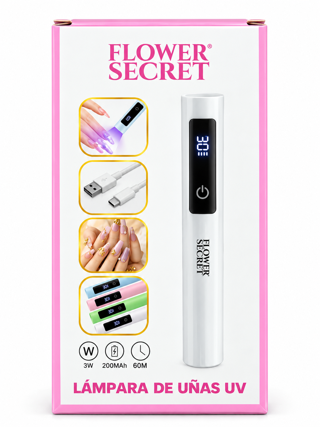 LÁMPARA PORTATIL DE UÑAS TIPO LÁPIZ (COLOR ALEATORIO)