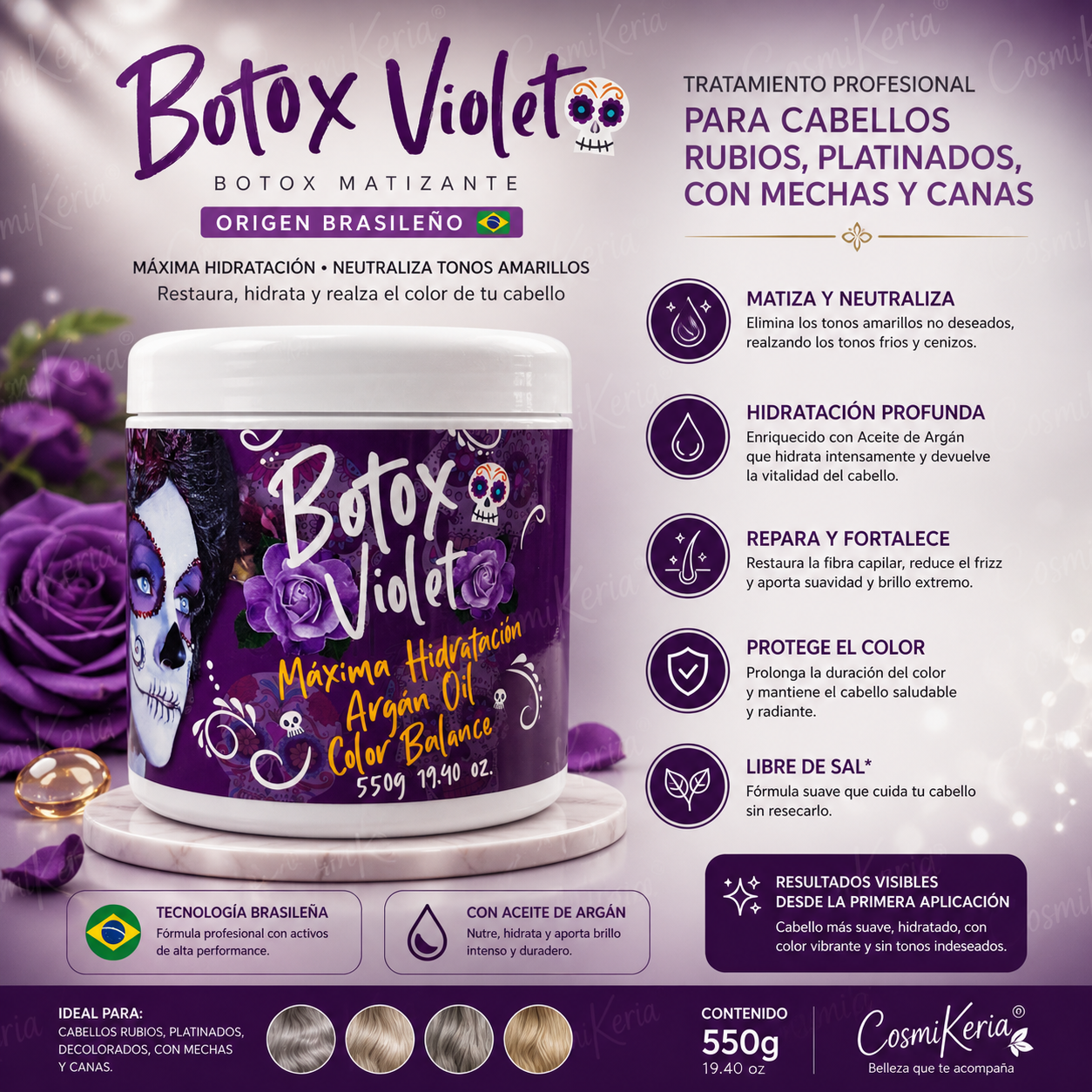 BOTOX MATIZANTE VIOLETA 550g.