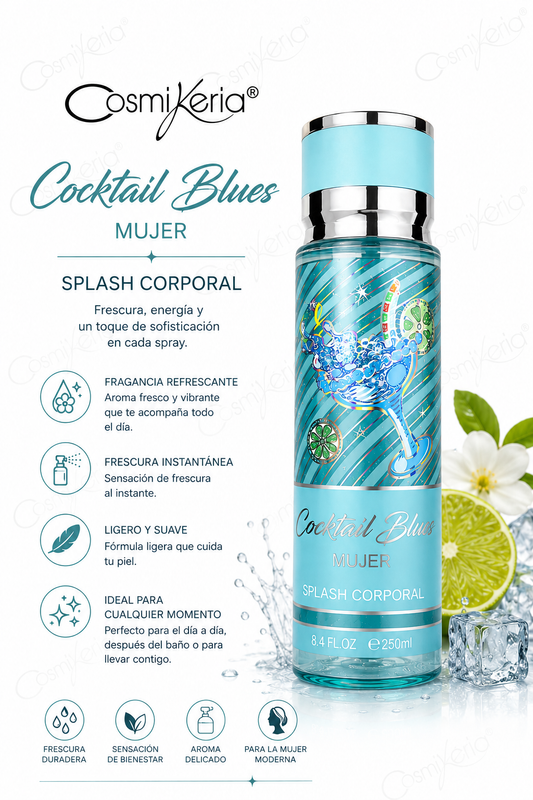 COCKTAIL BLUES SPLASH CORPORAL MUJER ÁRABE 250 ml