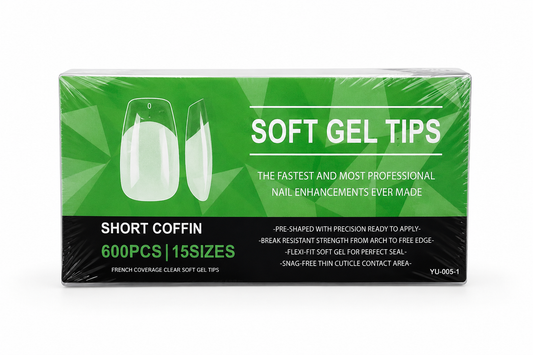 TIPS SOFT GEL SHORT COFFIN 600pcs 15size