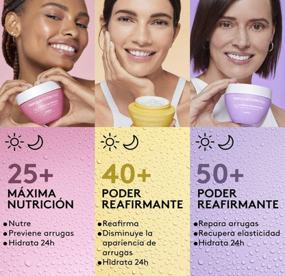 CREMA TRIPLE ACCION HIDRA NUTRITIVA 25+ 200gr.