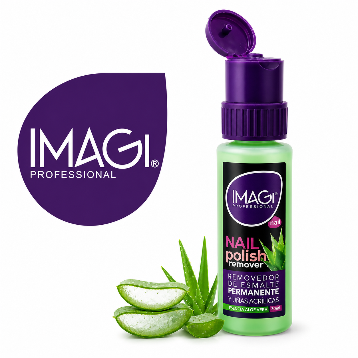 Removedor de esmalte permanentes y acrílicos aloe Vera imagi