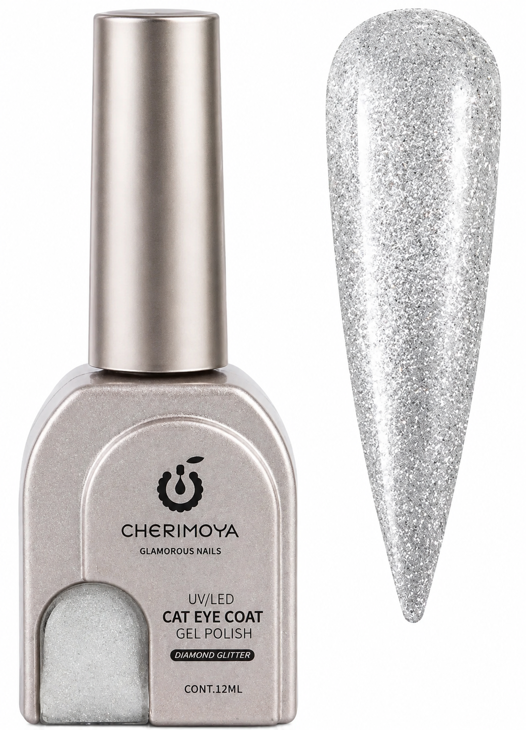 001 DIAMOND GLITTER ESMALTE OJO DE GATO 12ml CHERIMOYA