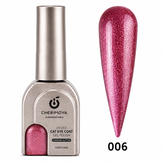006 DIAMOND GLITTER ESMALTE OJO DE GATO 12ml CHERIMOYA