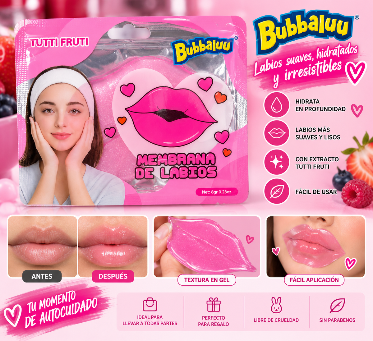 MEMBRANA DE LABIOS TUTTIFRUTI