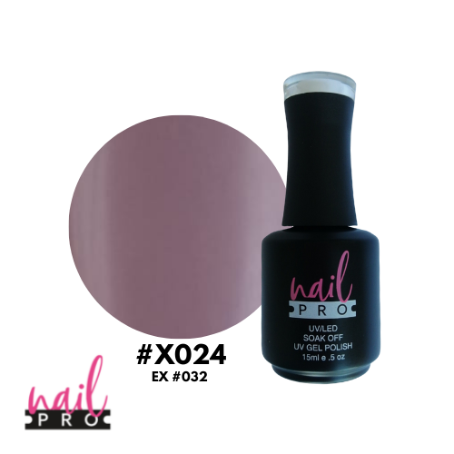 ESMALTE PERMANENTE X024 NAIL PRO (nude morado grisáceo)