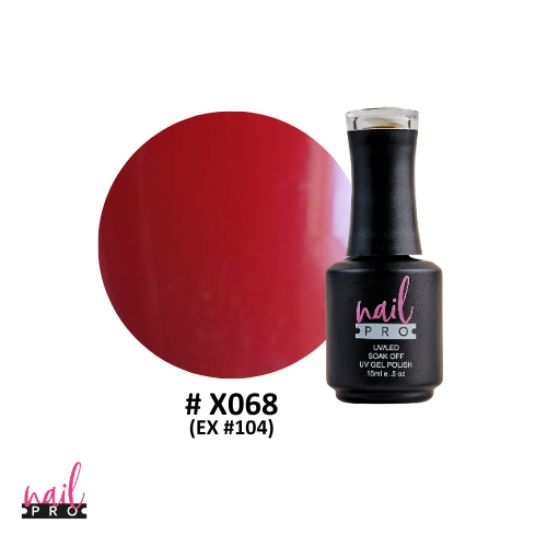 ESMALTE PERMANENTE X068 NAIL PRO (rojo tradicional)