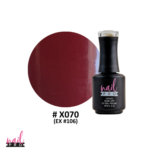 ESMALTE PERMANENTE X070 NAIL PRO (rojo sangre)