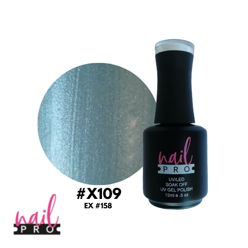 ESMALTE PERMANENTE X109 NAIL PRO (Celeste perlado)