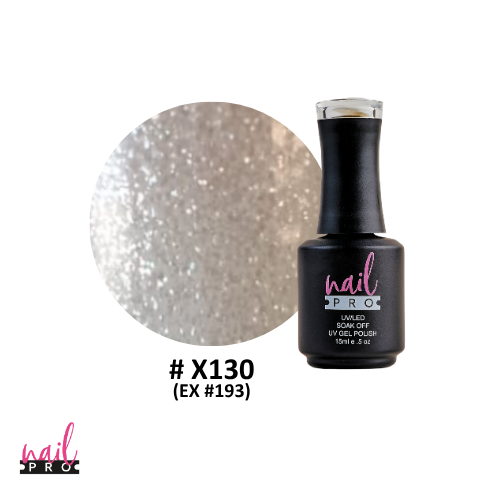 ESMALTE PERMANENTE X130 NAIL PRO (Micro glitter silver)