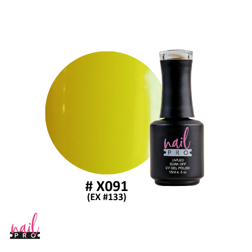 ESMALTE PERMANENTE X091 (ex 133) NAIL PRO (amarillo flúor)