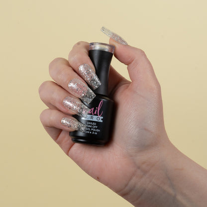 ESMALTE PERMANENTE X174 NAIL PRO (glitter traslucido silver)