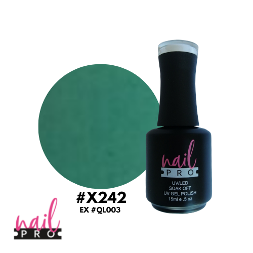 ESMALTE PERMANENTE X242 NAIL PRO (Celeste turquesa)
