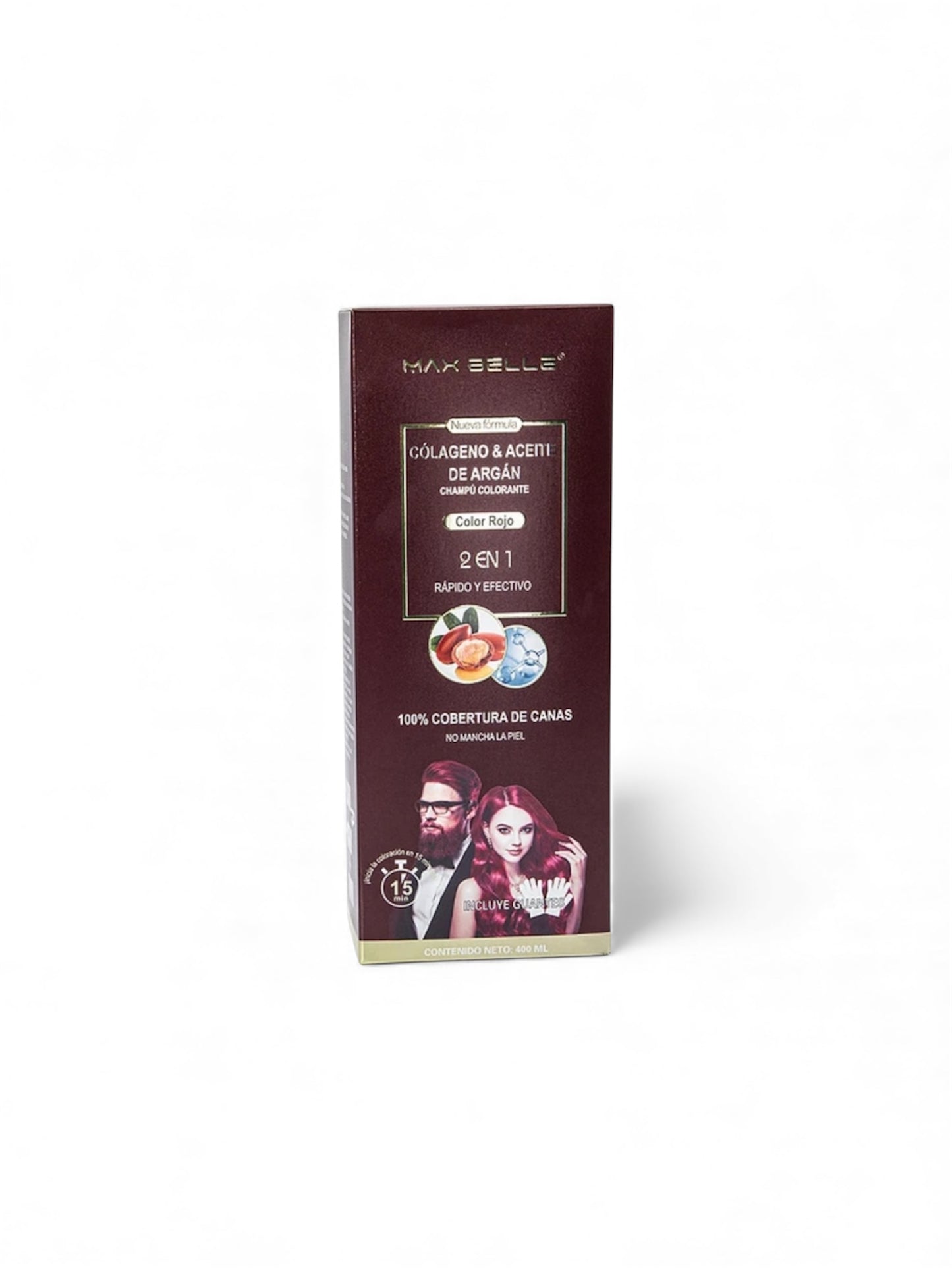 SHAMPOO COLORANTE COLOR ROJO 400ml CUBRE CANAS