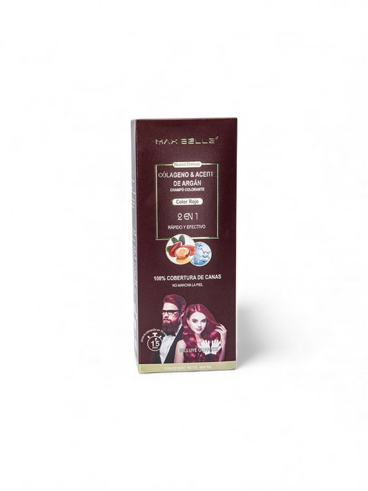 SHAMPOO COLORANTE COLOR ROJO 400ml CUBRE CANAS