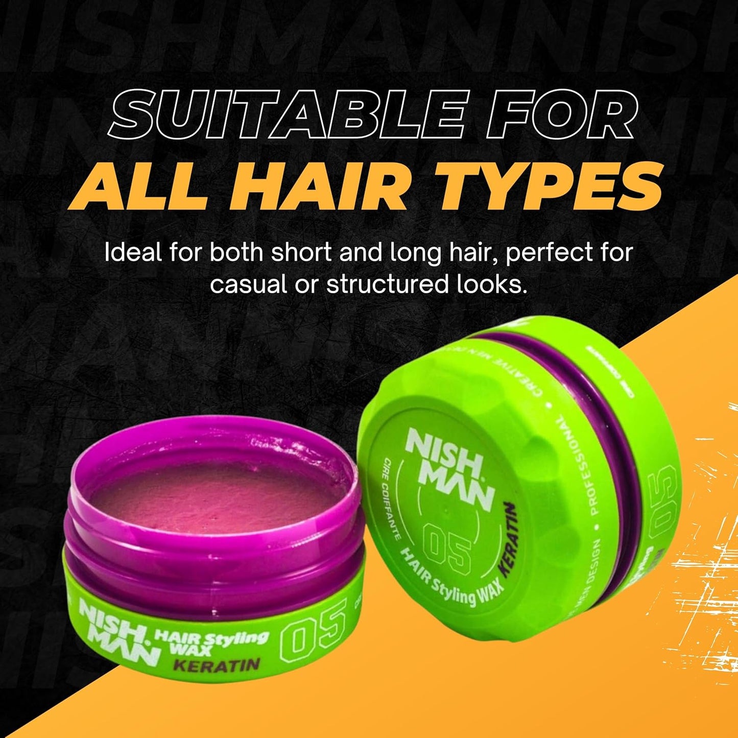 HAIR AQUA WAX 150ml NISHMAN KERATIN 05 (cera capilar)5