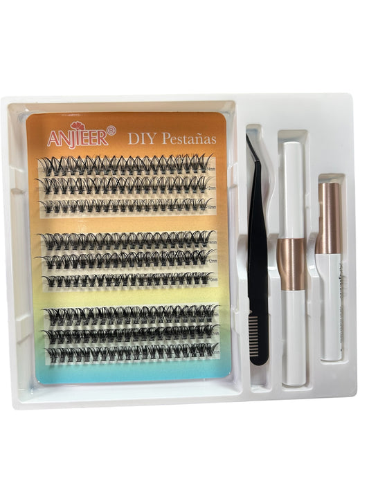 PESTAÑAS RACIMO DIY 30D/40D/50D (incluye pegamento sellante removedor y pinza)