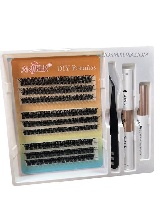 PESTAÑA RACIMO DIY 60D 80D 100D incluye pegamento sellante removedor y pinza