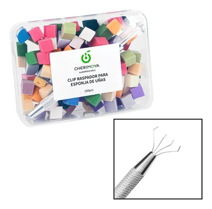 KIT 100 ESPONJA CON PINZA CHERIMOYA