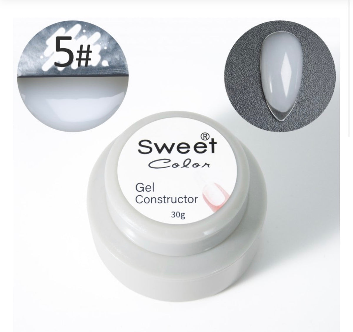 GEL CONSTRUCTOR #5 (BLANCO) 30g SWEET COLOR